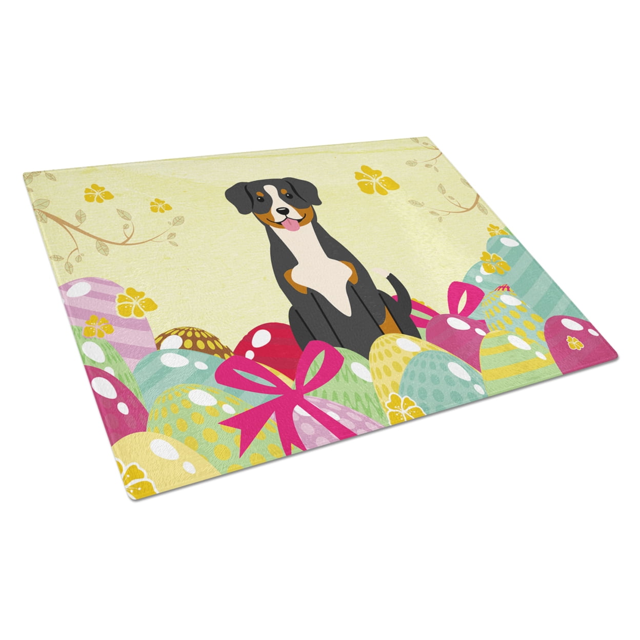 Easter Eggs Entlebucher Glass Cutting Board - Large