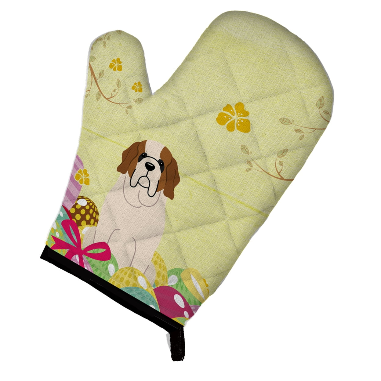 BB6035OVMT Easter Eggs Saint Bernard Oven Mitt