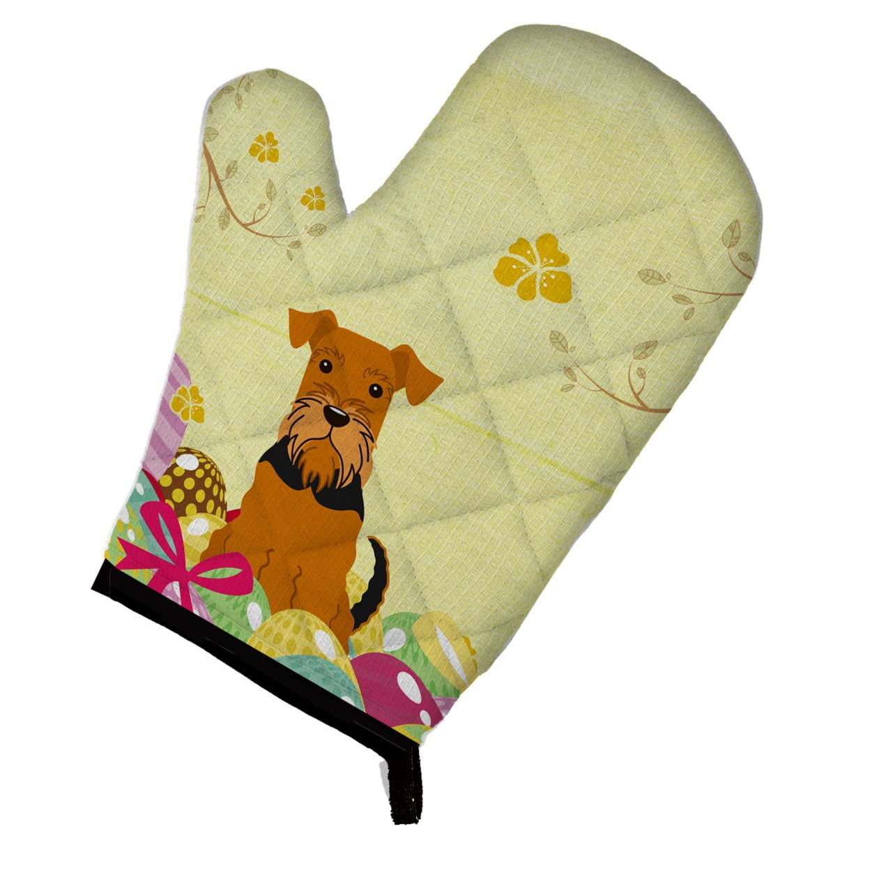 Easter Eggs Airedale Oven Mitt