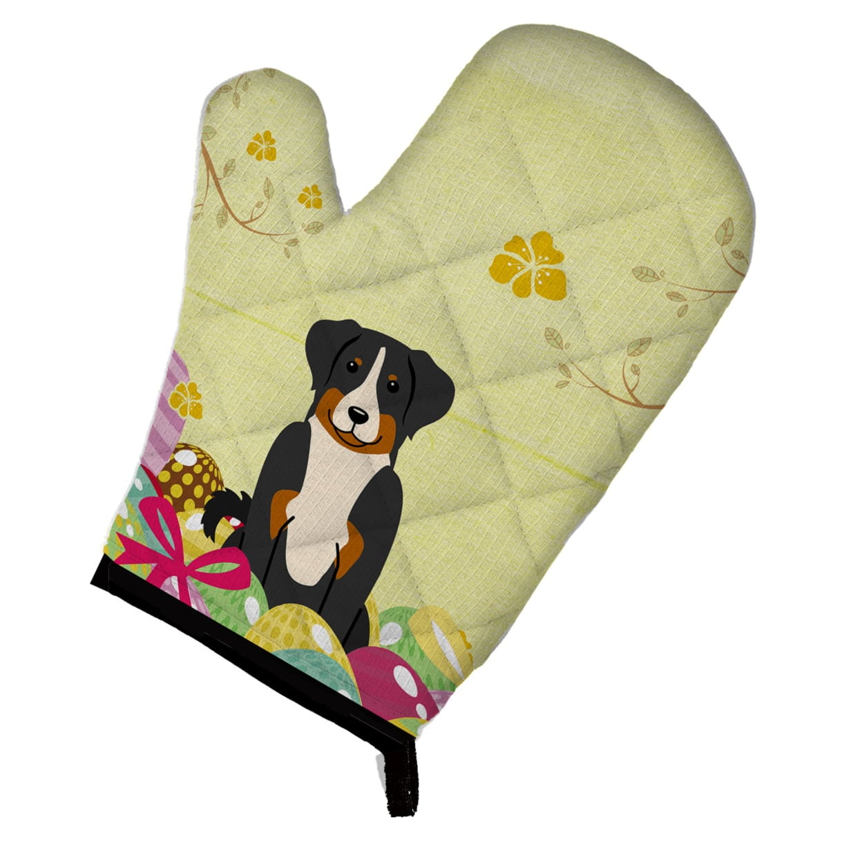 BB6043OVMT Easter Eggs Appenzeller Sennenhund Oven Mitt