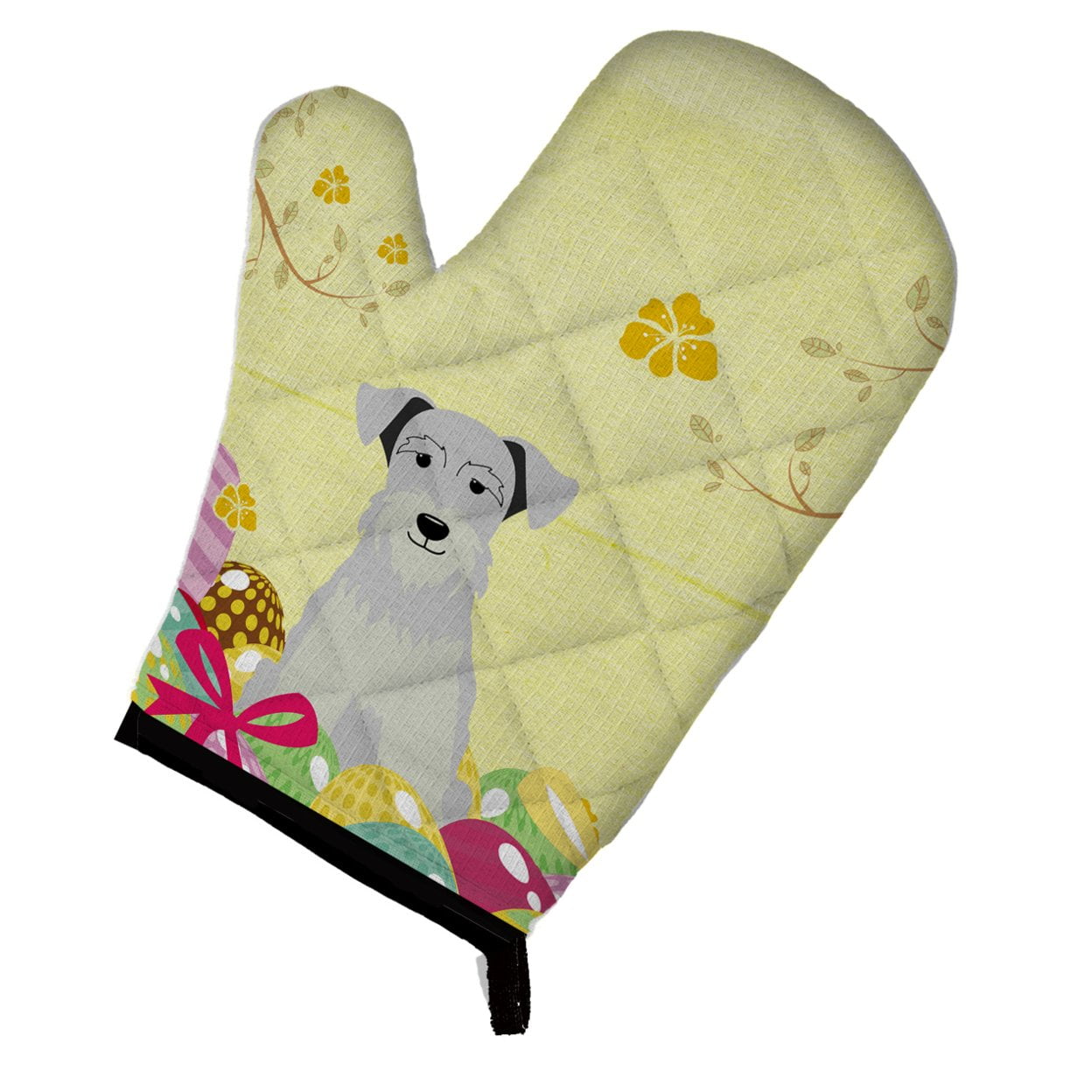 Easter Eggs Miniature Schanuzer White Oven Mitt
