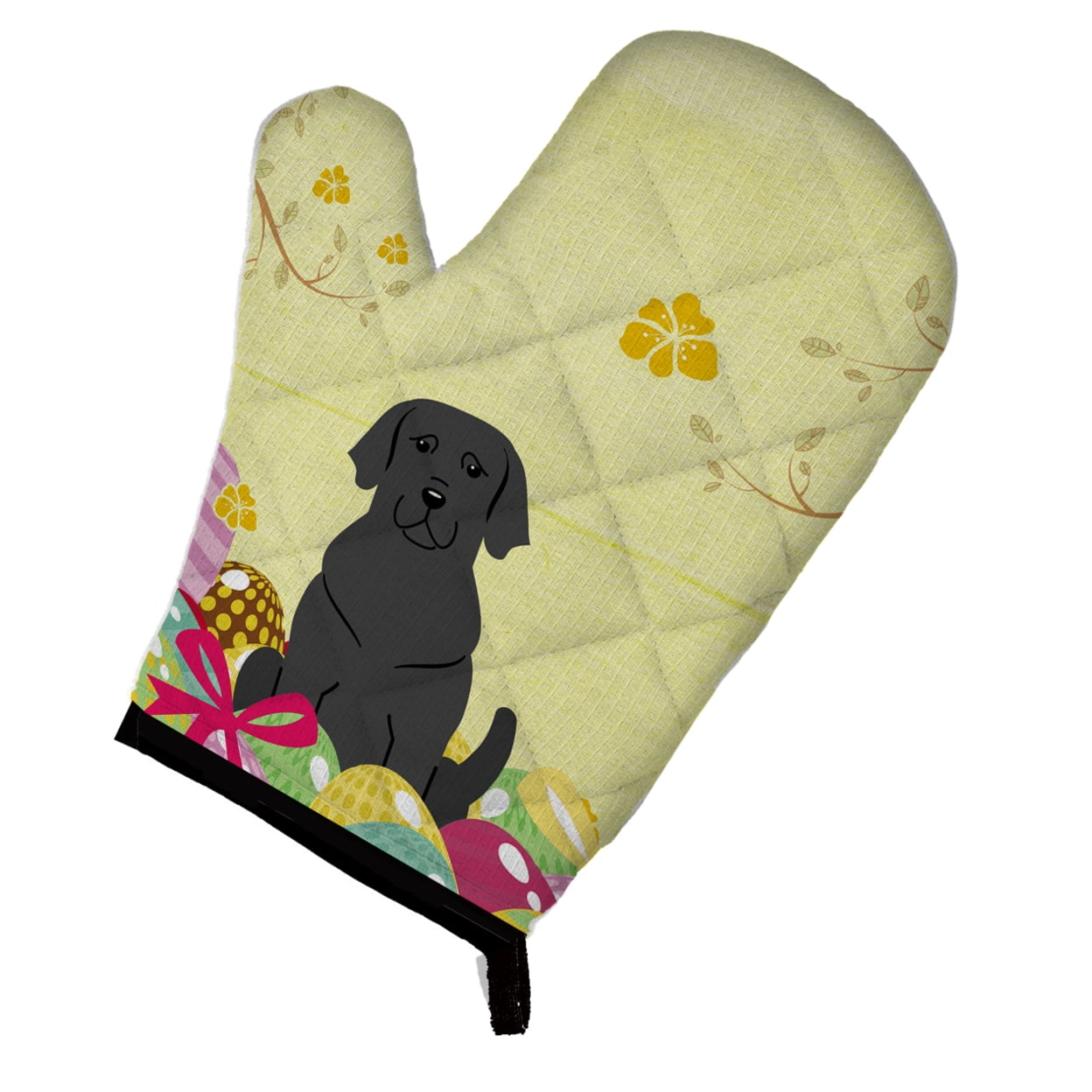 Easter Eggs Black Labrador Oven Mitt