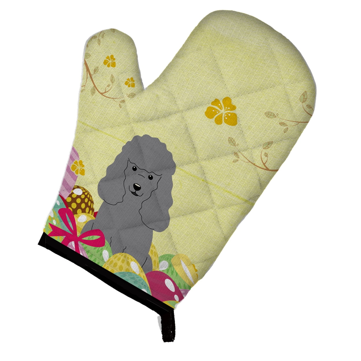 Easter Eggs Poodle Silver Oven Mitt