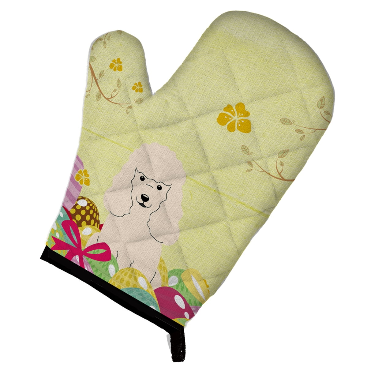 BB6070OVMT Easter Eggs Poodle White Oven Mitt