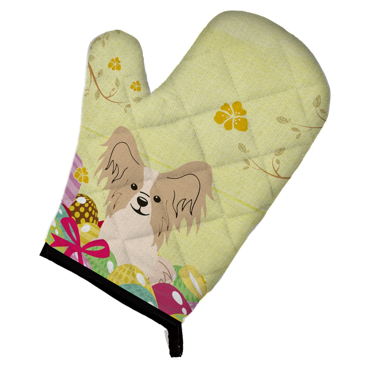 Easter Eggs Papillon Sable & White Oven Mitt