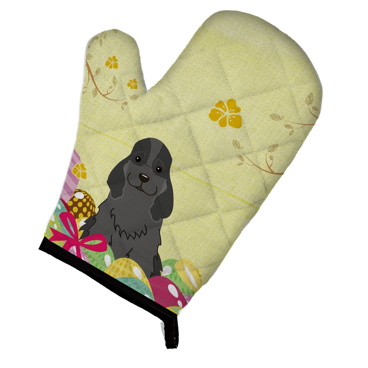 Easter Eggs Cocker Spaniel Black Oven Mitt
