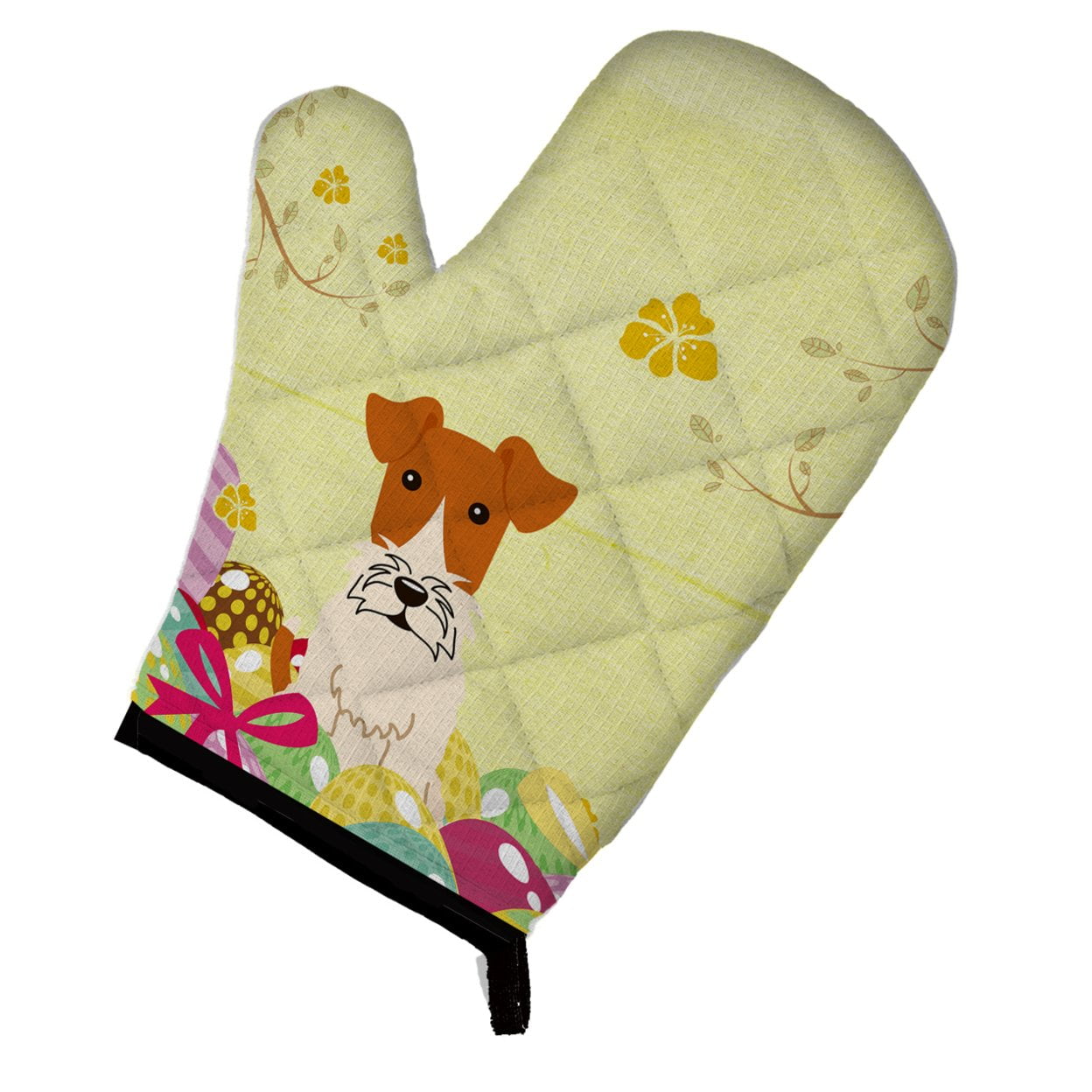 BB6101OVMT Easter Eggs Wire Fox Terrier Oven Mitt