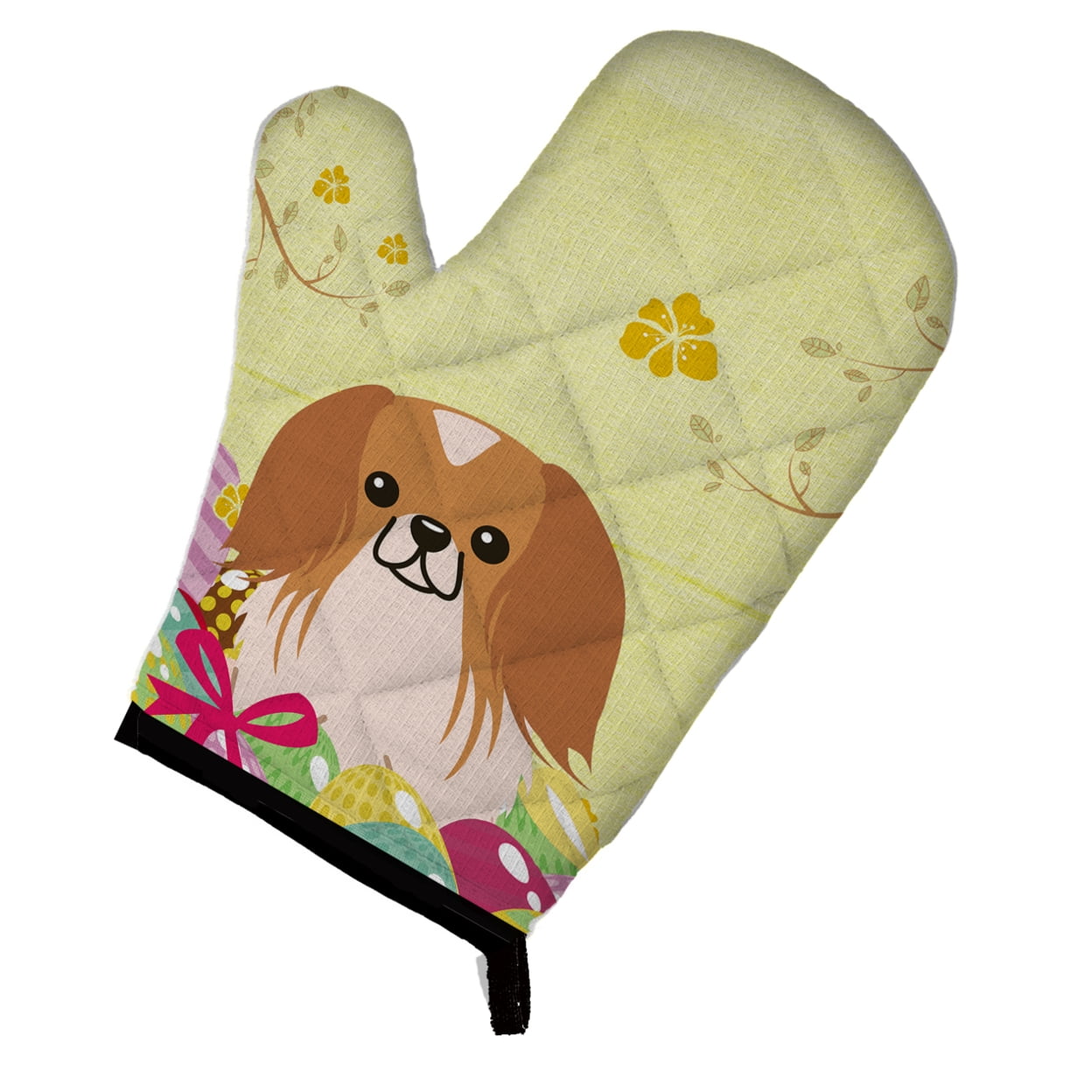 Easter Eggs Pekingnese Red & White Oven Mitt