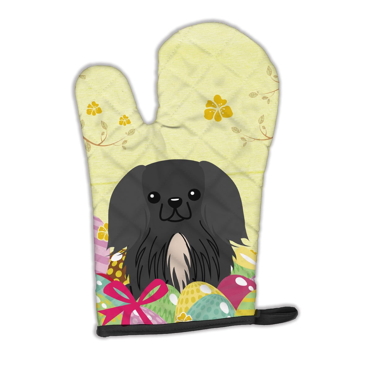 Easter Eggs Pekingnese Black Oven Mitt
