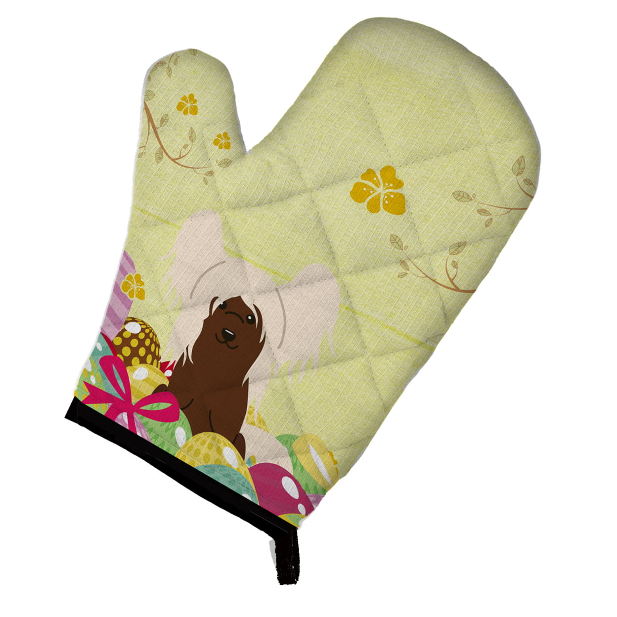 Easter Eggs Chinese Crested Cream Oven Mitt