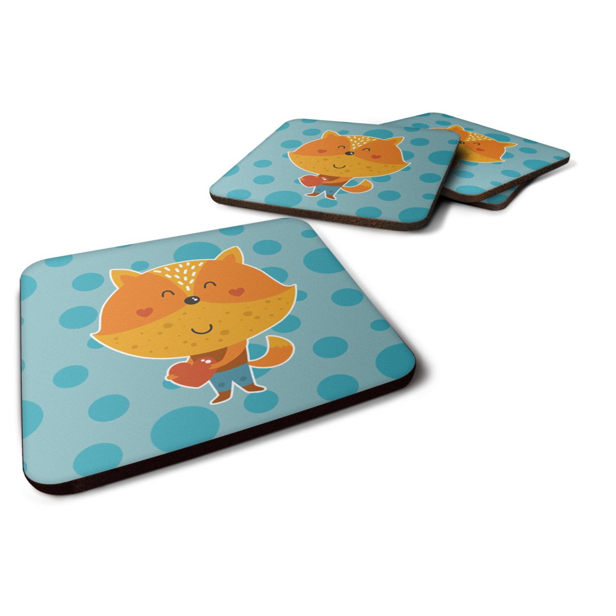 Polkadot Squirrel Foam Coasters - Set of 4