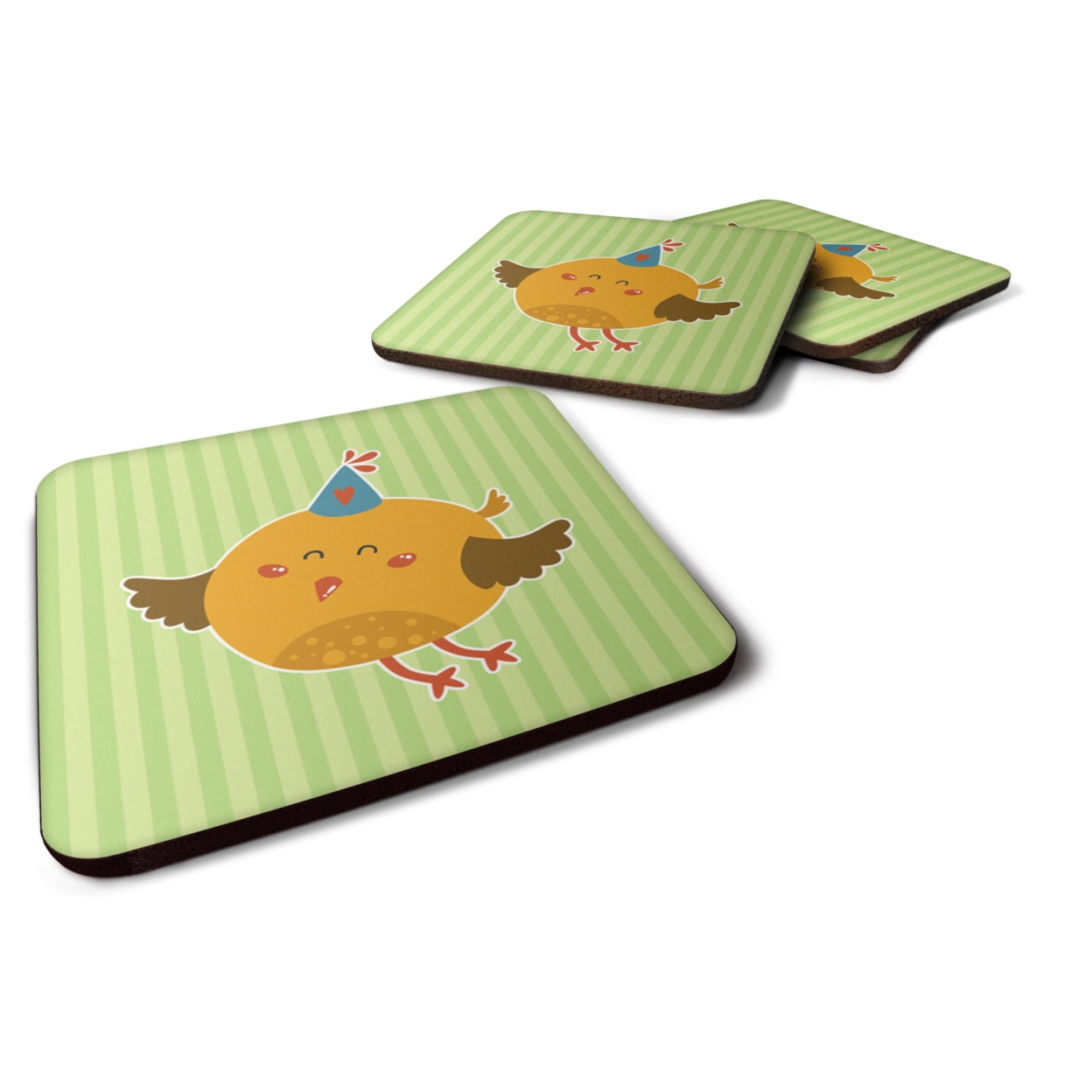Birthday Bird Foam Coasters - Set of 4