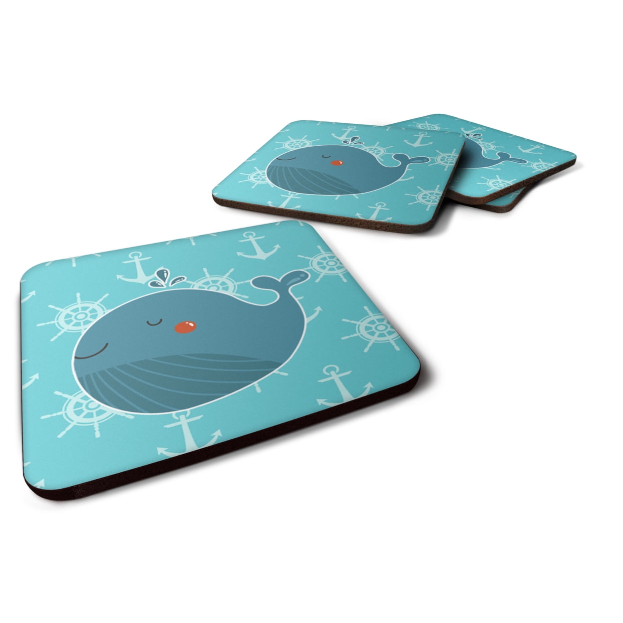 Blue Whale Foam Coasters - Set of 4