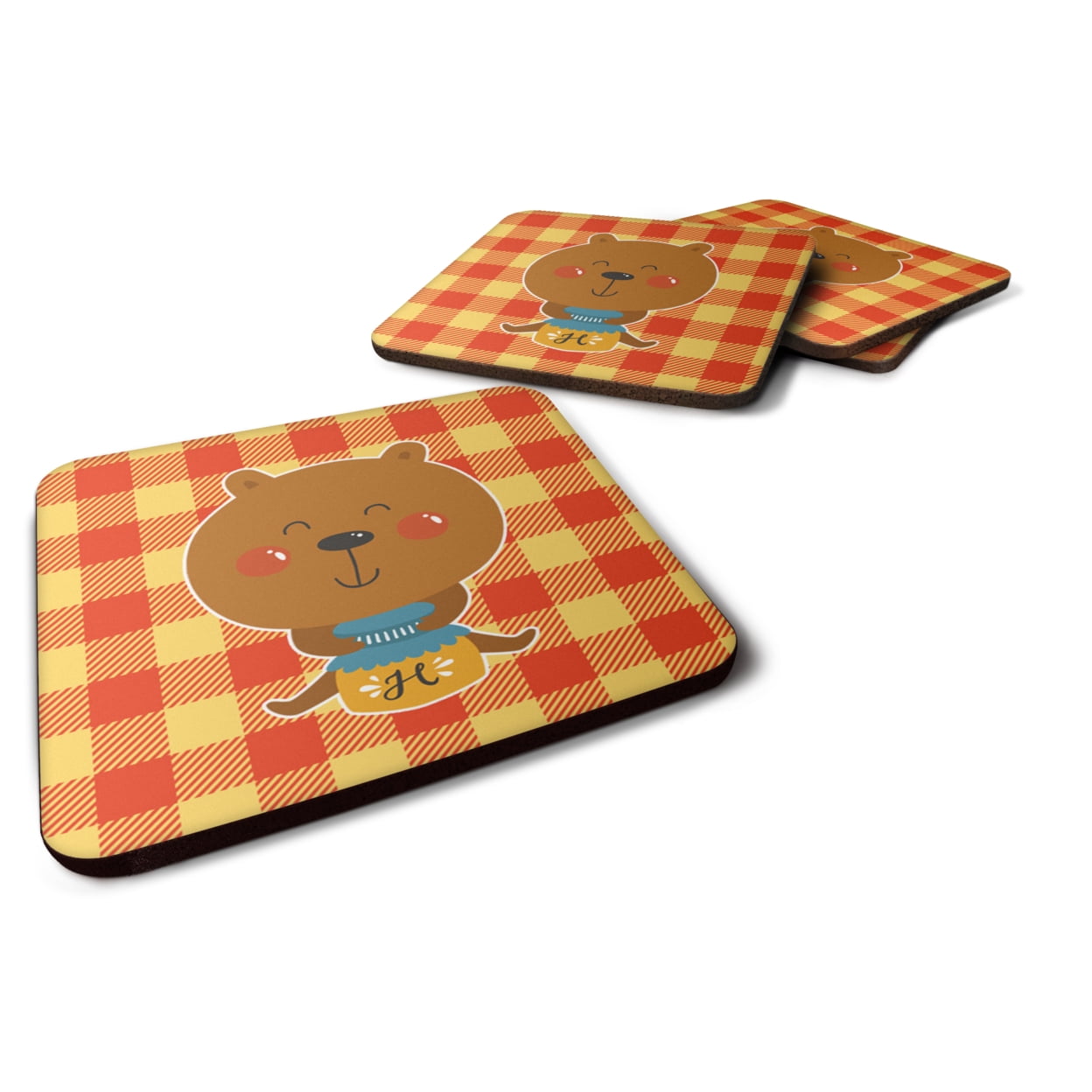 BB6735FC Honey Bear Foam Coasters - Set of 4