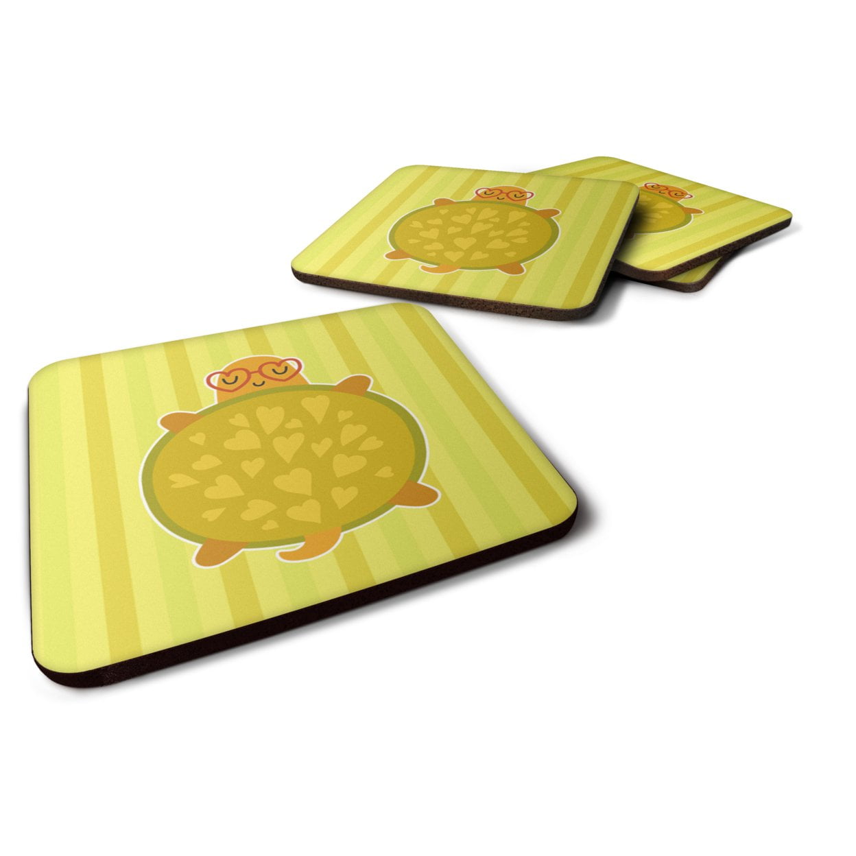 BB6736FC Turtle With Glasses Foam Coasters - Set of 4