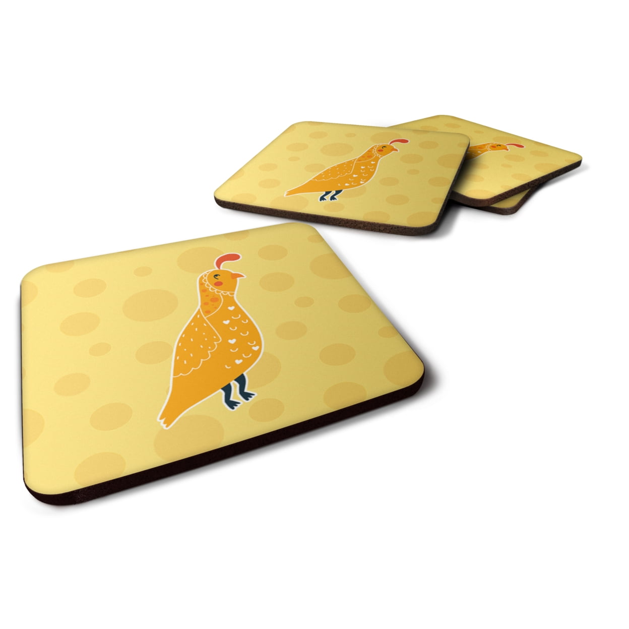 Partridge in Polkadots Foam Coasters - Set of 4