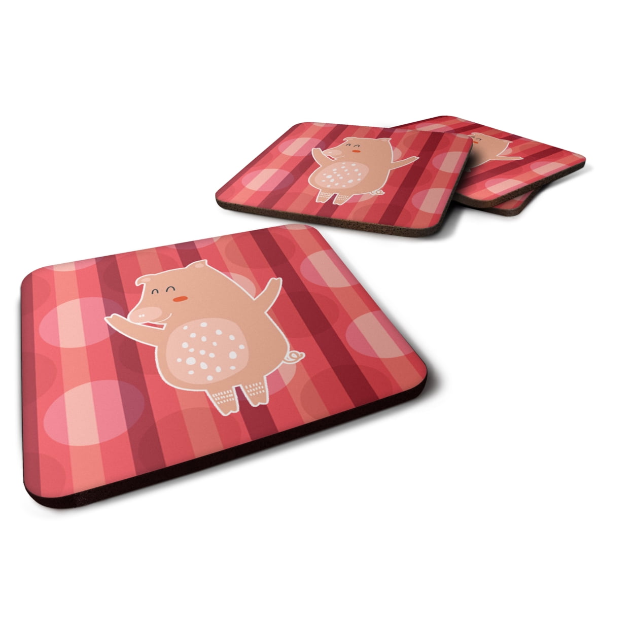 Dancing Pig Foam Coasters - Set of 4