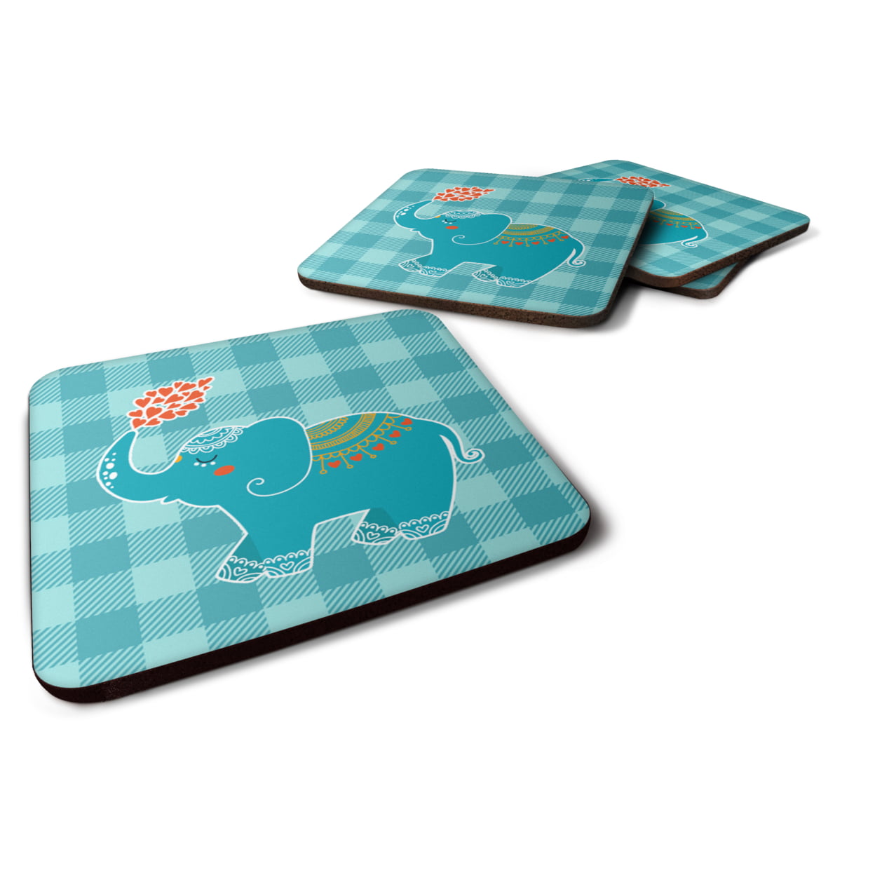 Elephant Love Foam Coasters - Set of 4