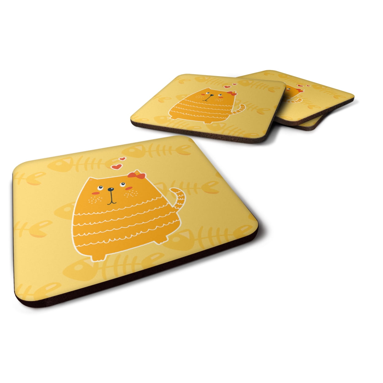 BB6746FC Fat Cat Love Foam Coasters - Set of 4
