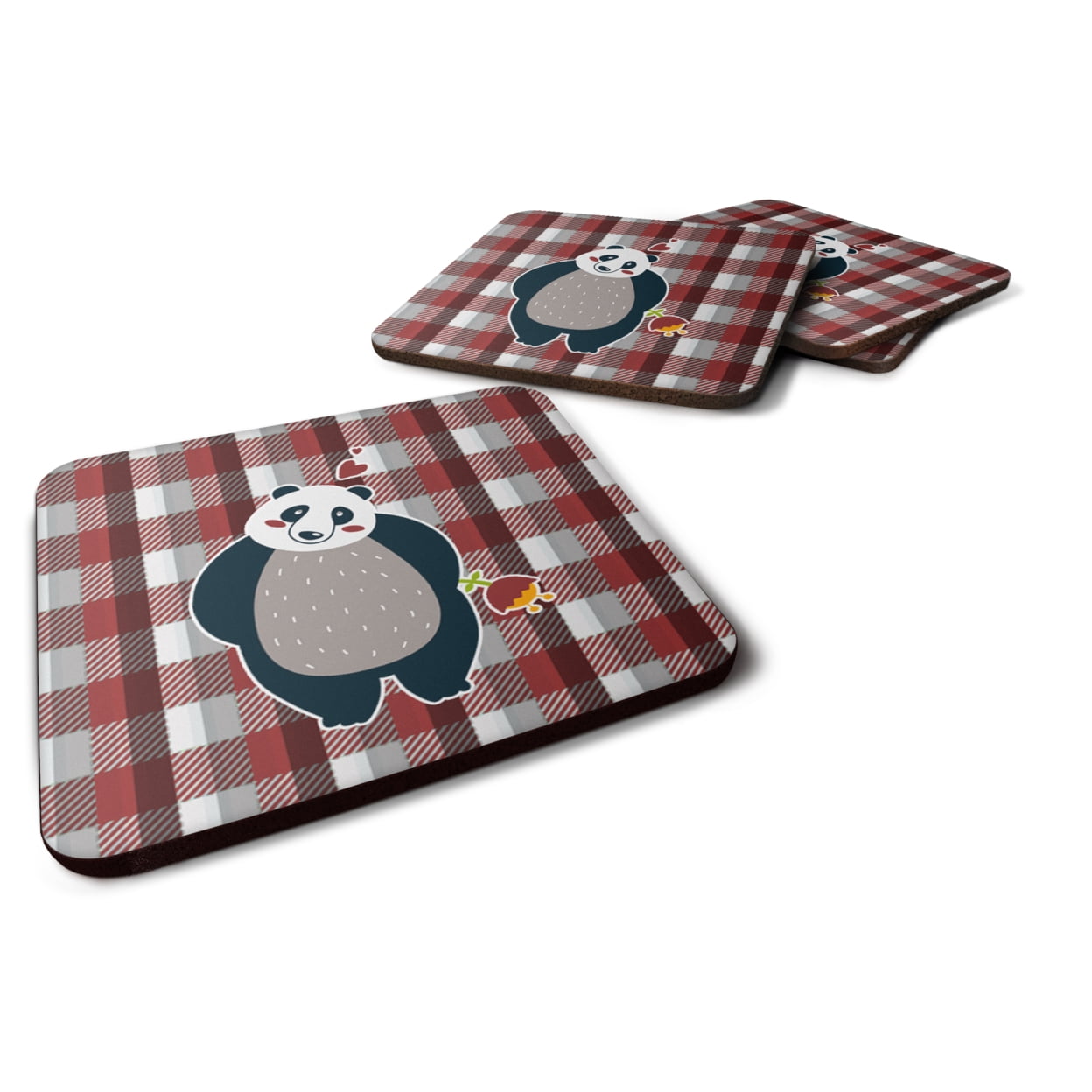 Panda Love Foam Coasters - Set of 4