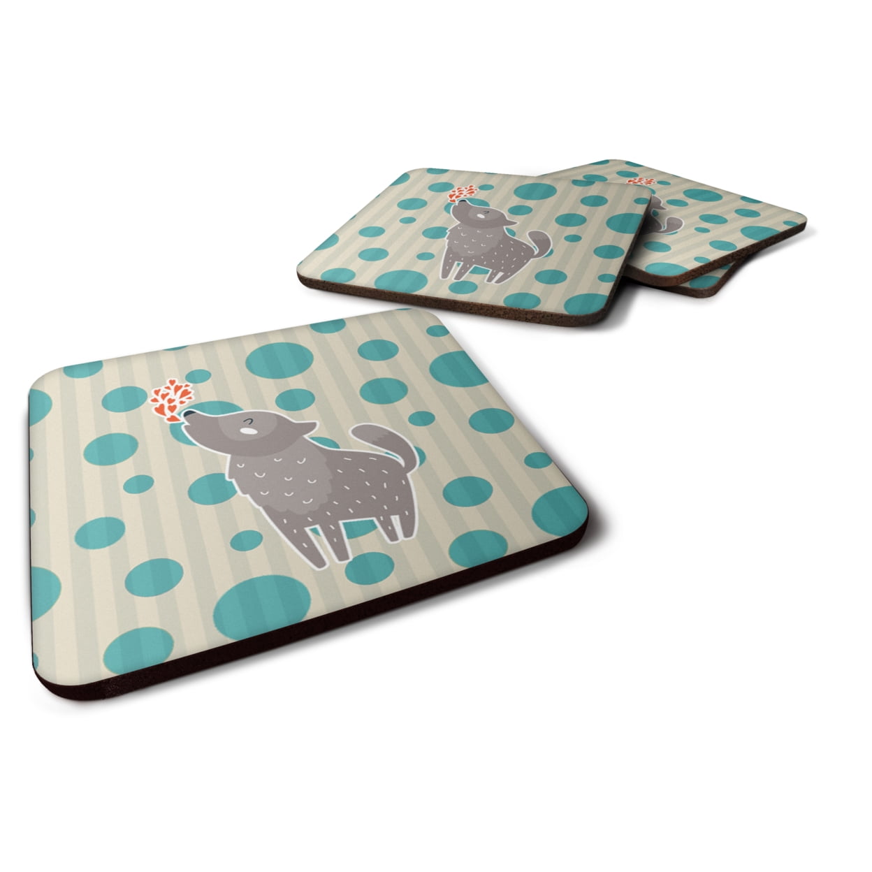 Wolf Love Foam Coasters - Set of 4