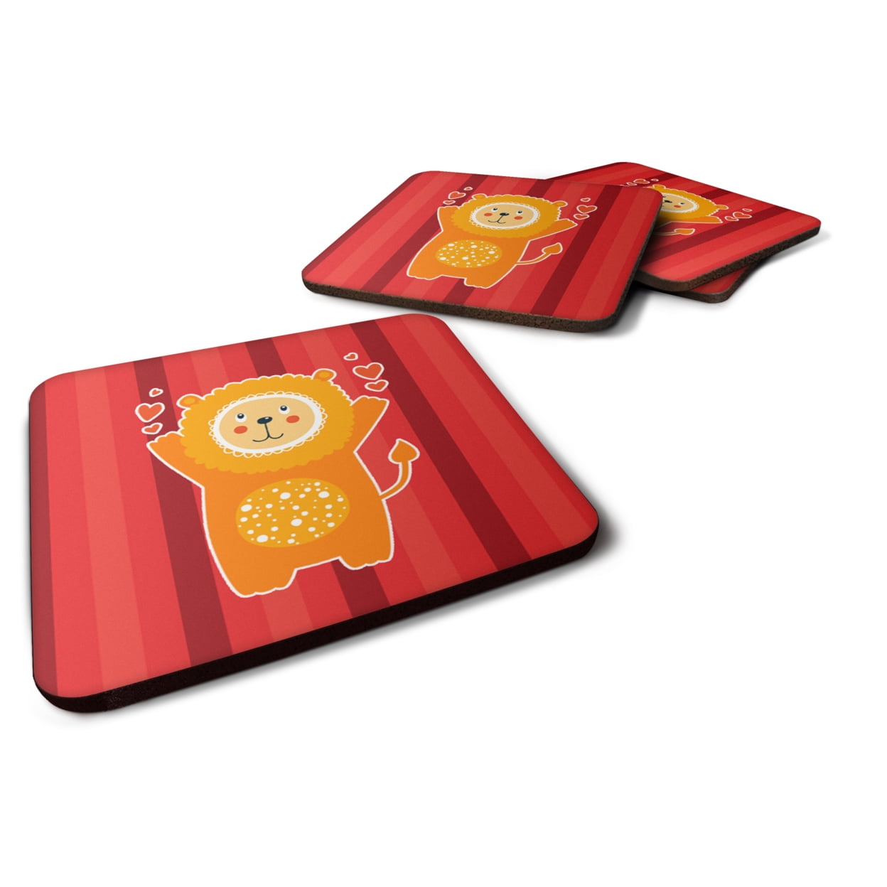 Lion Love Foam Coasters - Set of 4