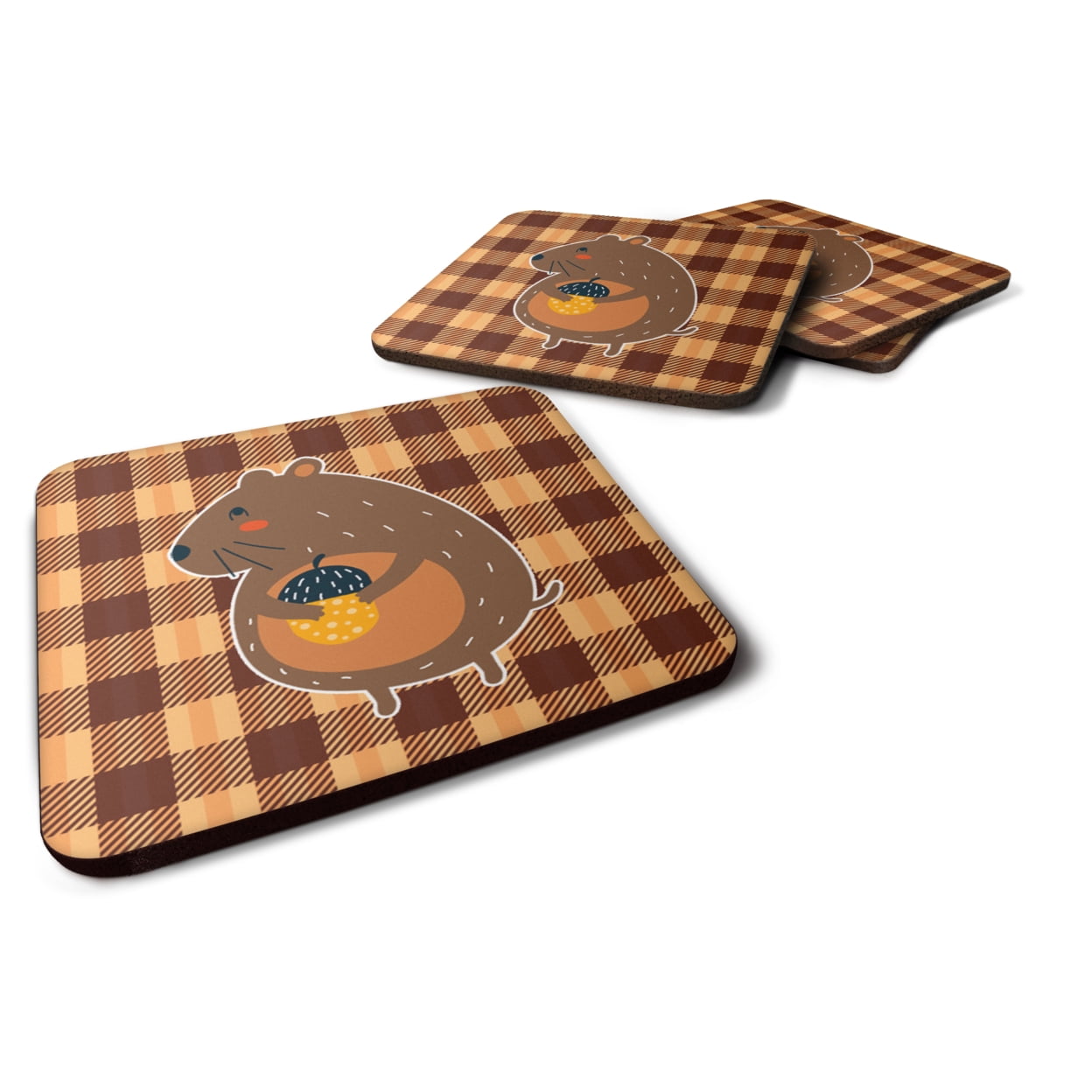 Suirrel With a Nut Foam Coasters - Set of 4