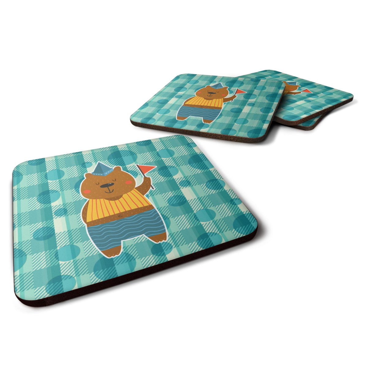 Celebration Bear Foam Coasters - Set of 4