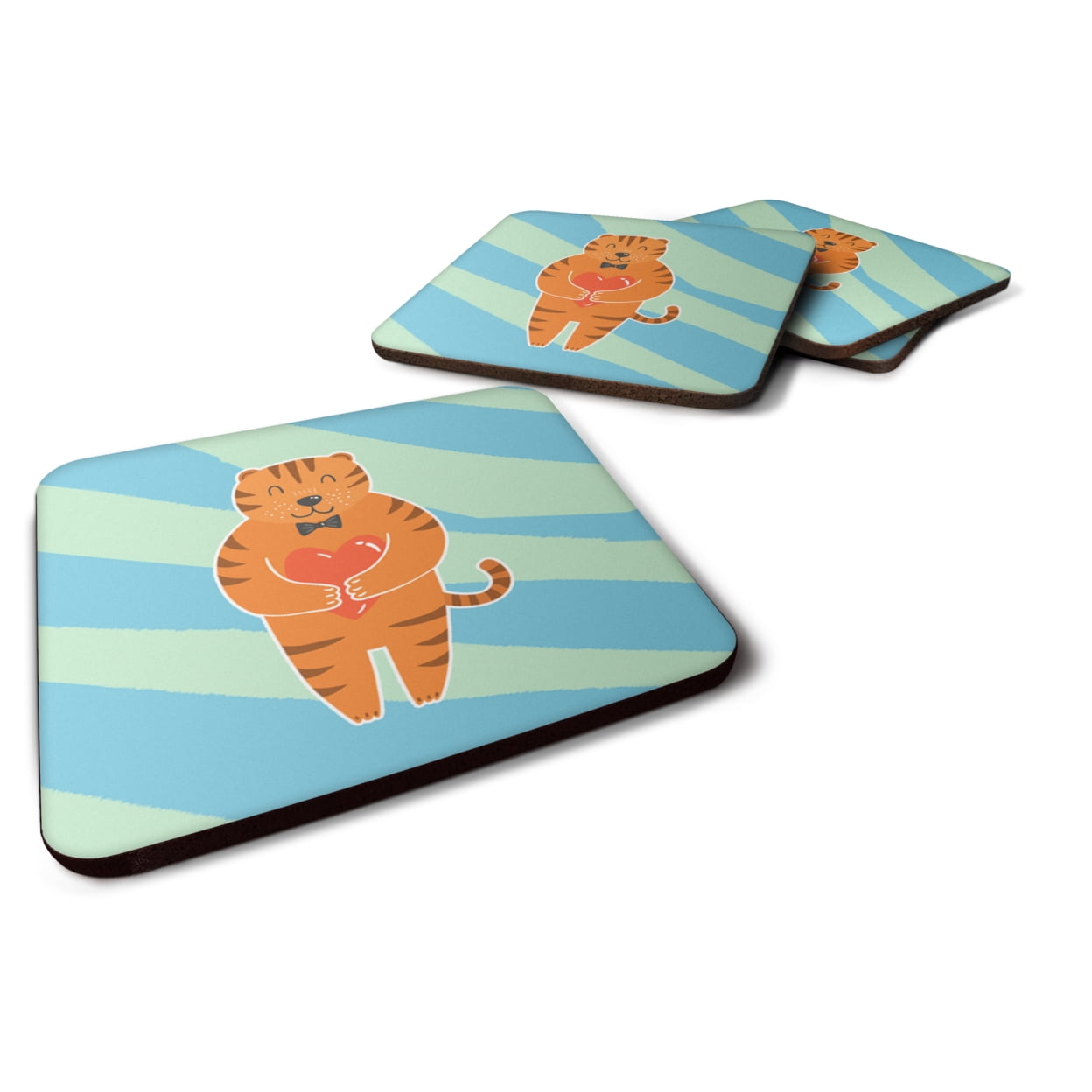 BB6779FC Tiger Foam Coasters - Set of 4