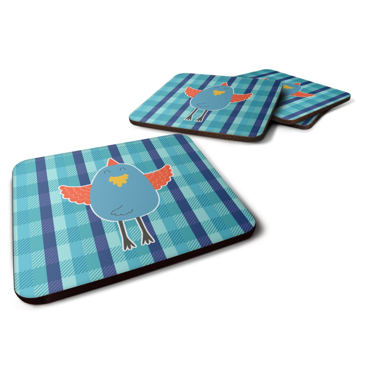 Blue Chicken Foam Coasters - Set of 4