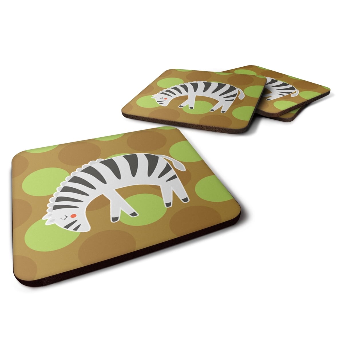Zebra Foam Coasters - Set of 4