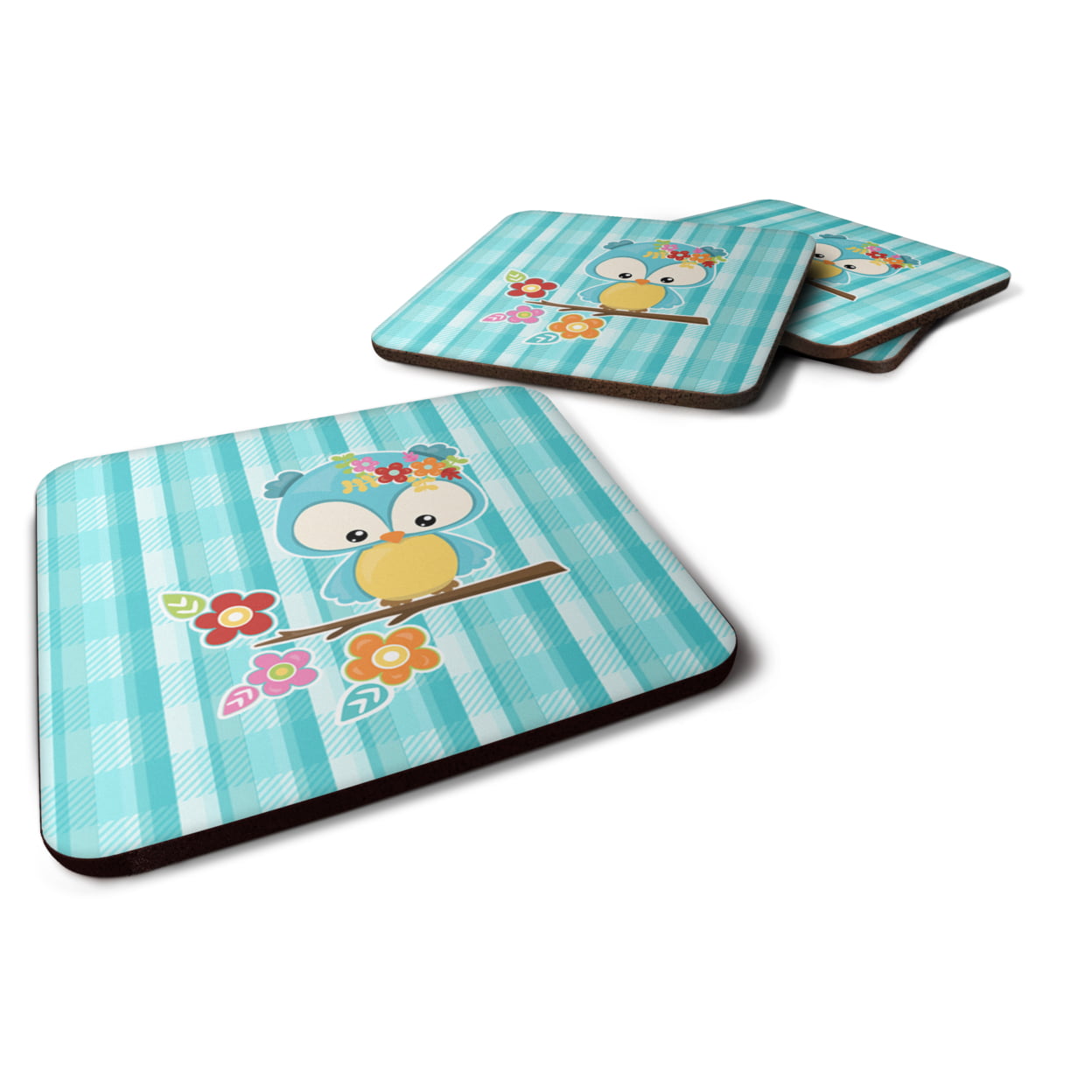 Blue Bird Foam Coasters - Set of 4