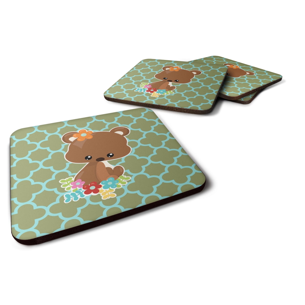 Baby Brown Bear Foam Coasters - Set of 4