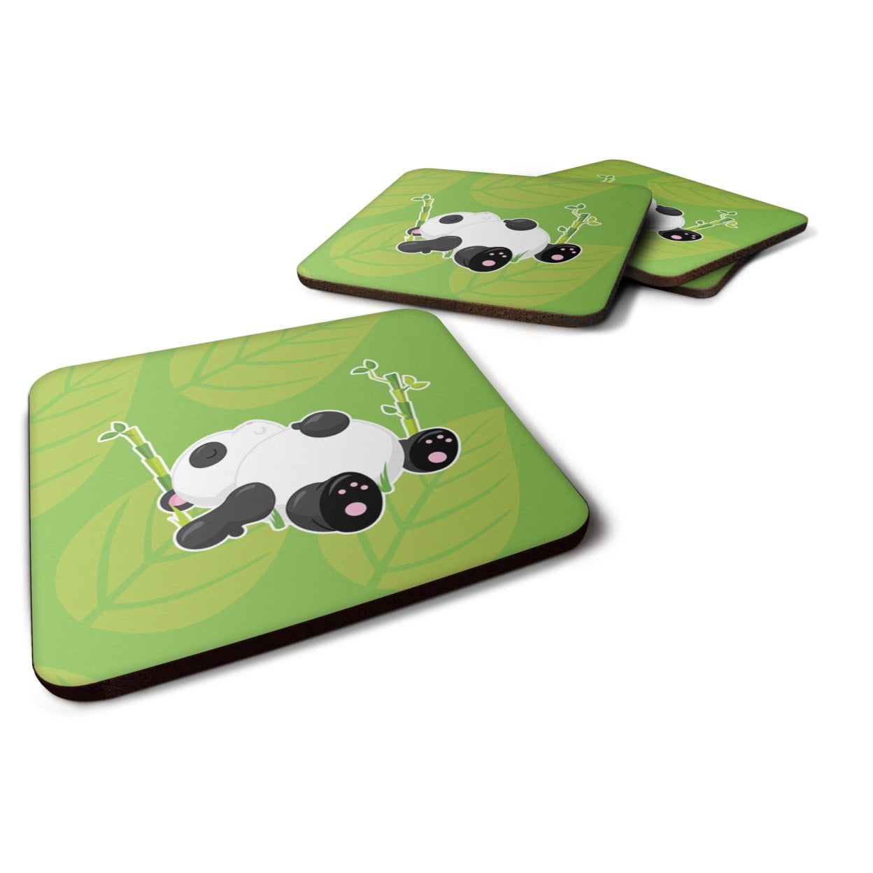 BB6798FC Passed Out Panda Foam Coasters - Set of 4