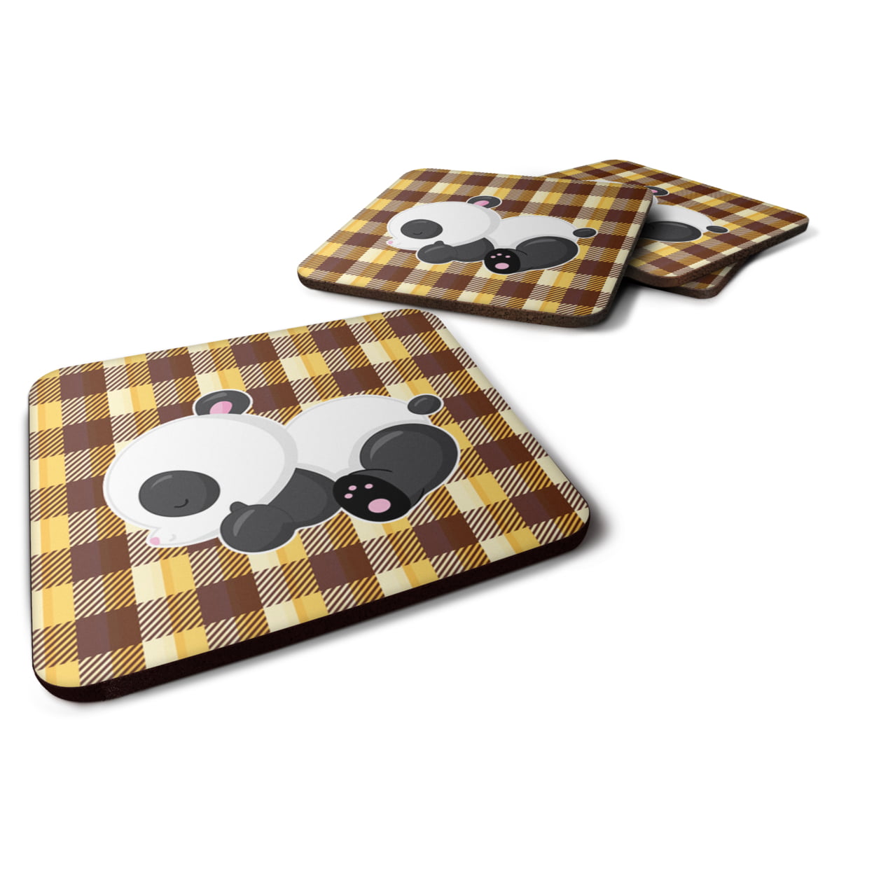 Panda Naptime Foam Coasters - Set of 4