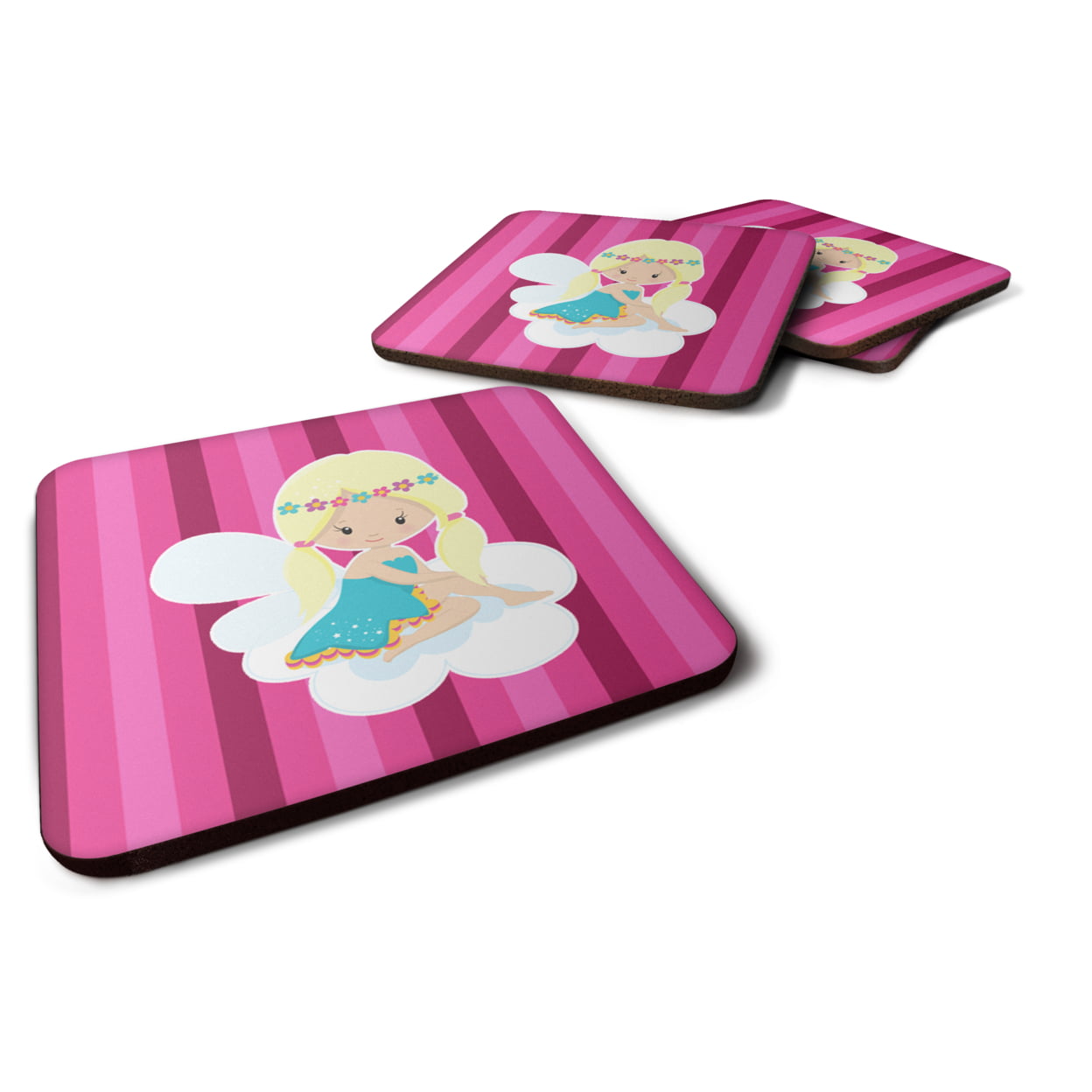Blonde Fairy Foam Coasters - Set of 4