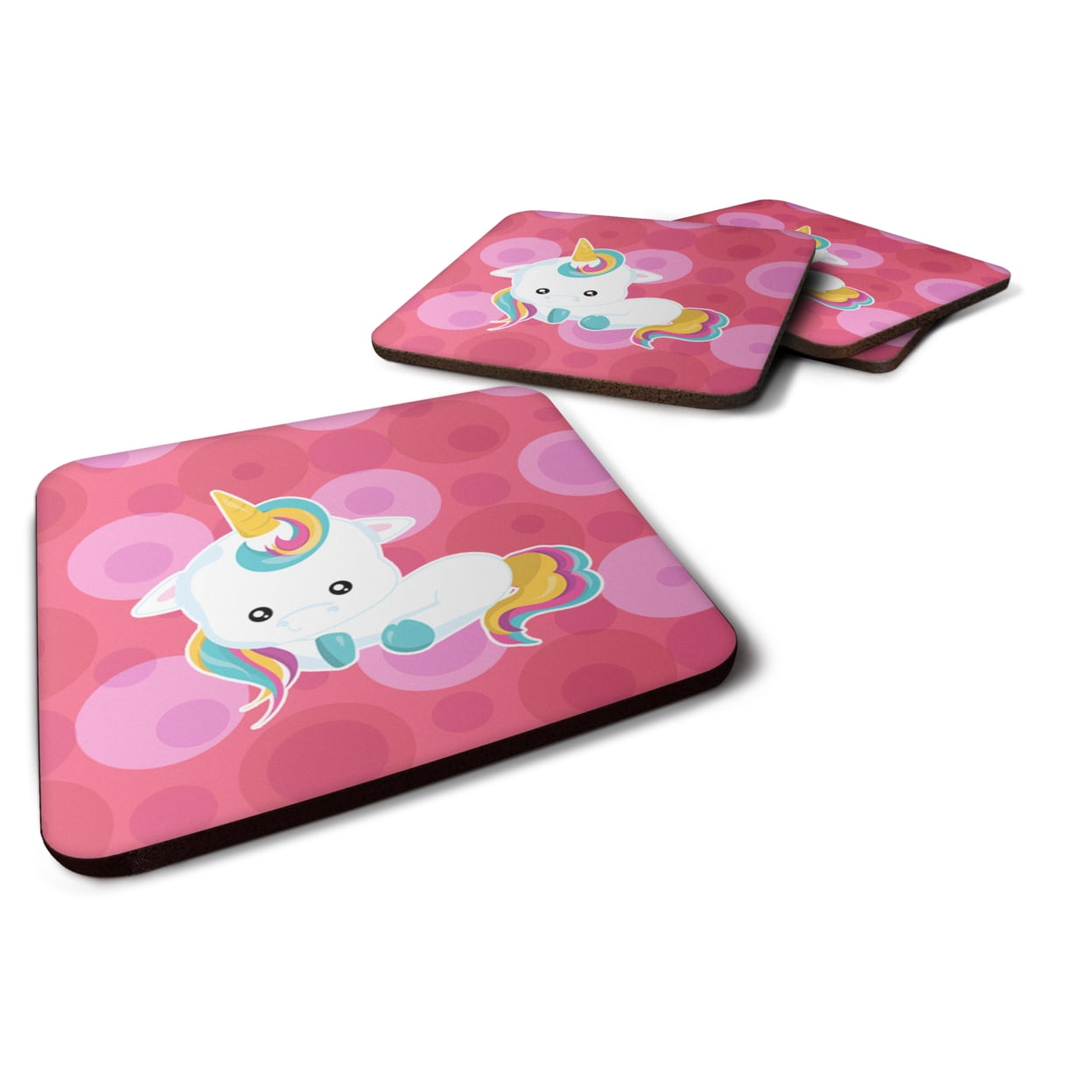Polkadots Unicorn Foam Coasters - Set of 4