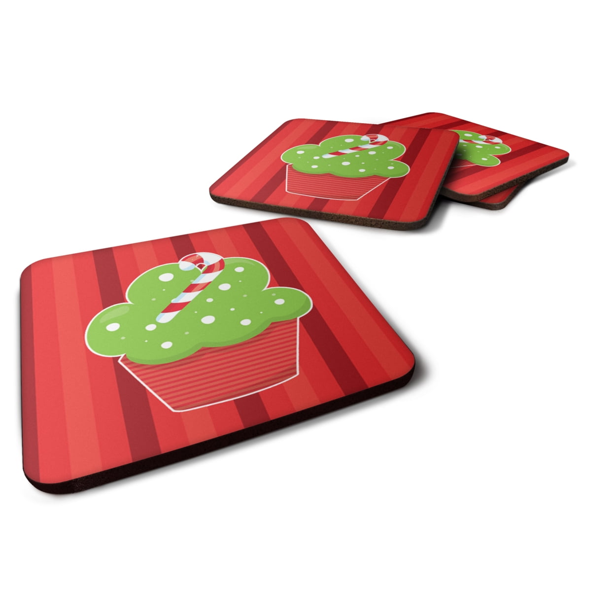 Christmas Cupcake Foam Coasters - Set of 4