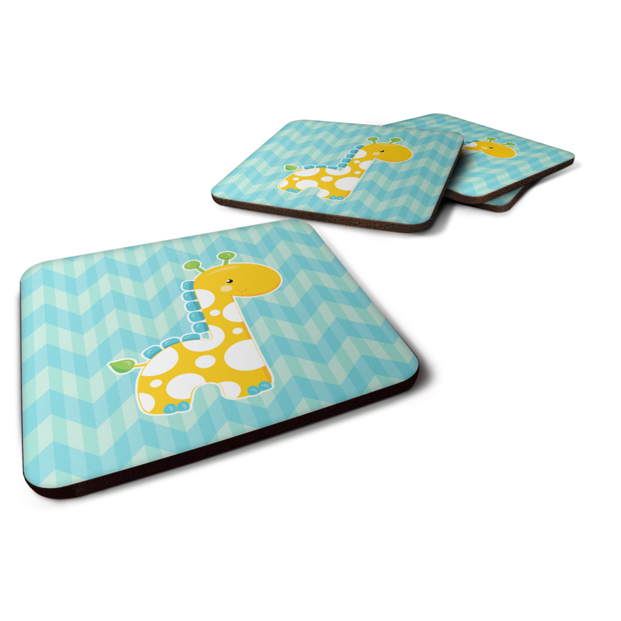 Boy Giraffe Foam Coasters - Set of 4