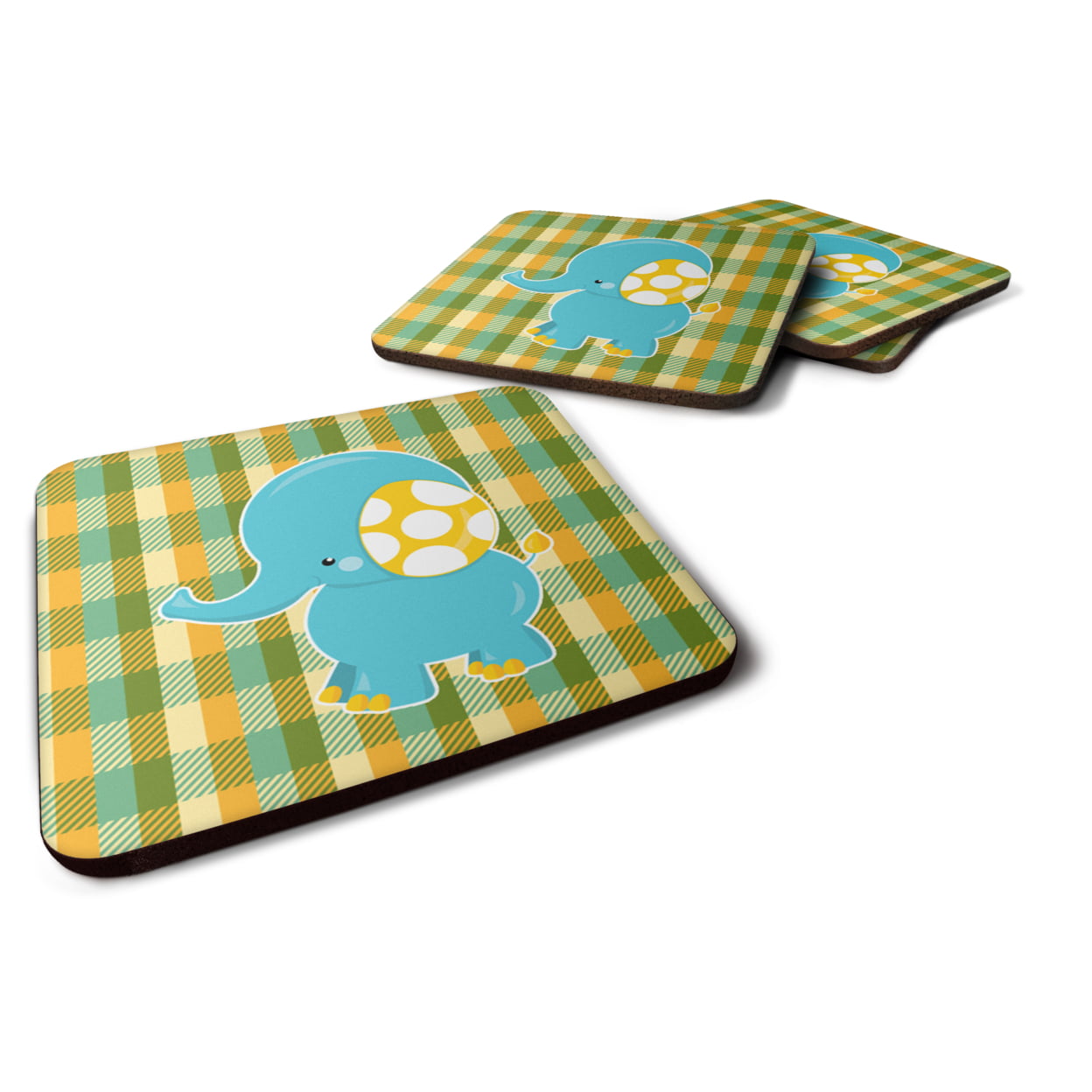 BB6822FC Boy Elephant Foam Coasters - Set of 4
