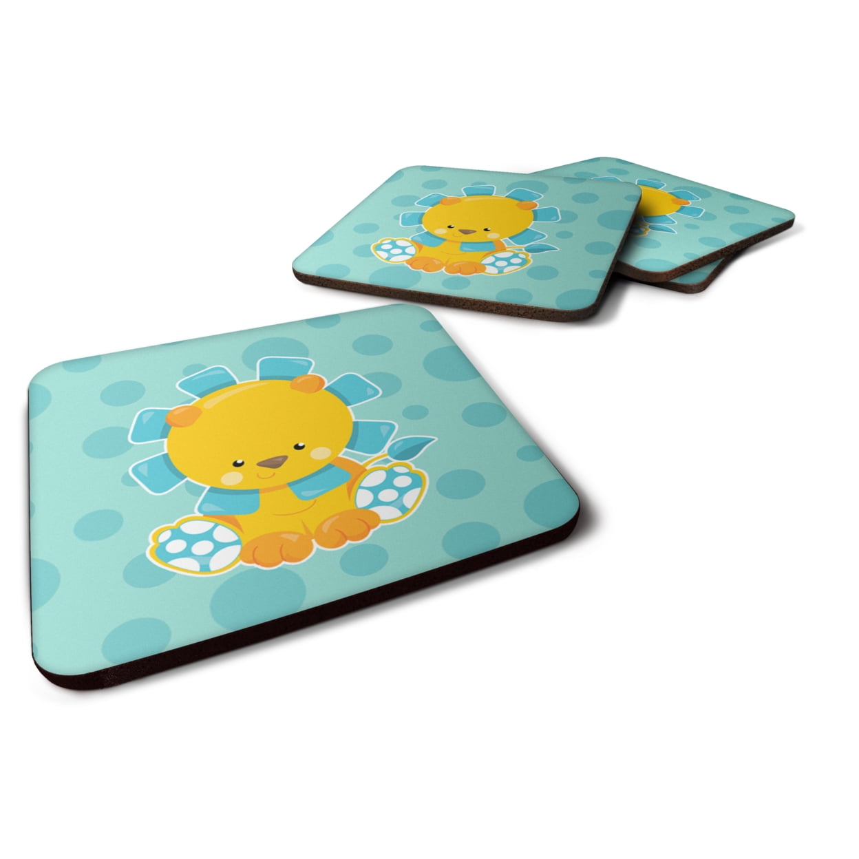 Boy Lion Foam Coasters - Set of 4