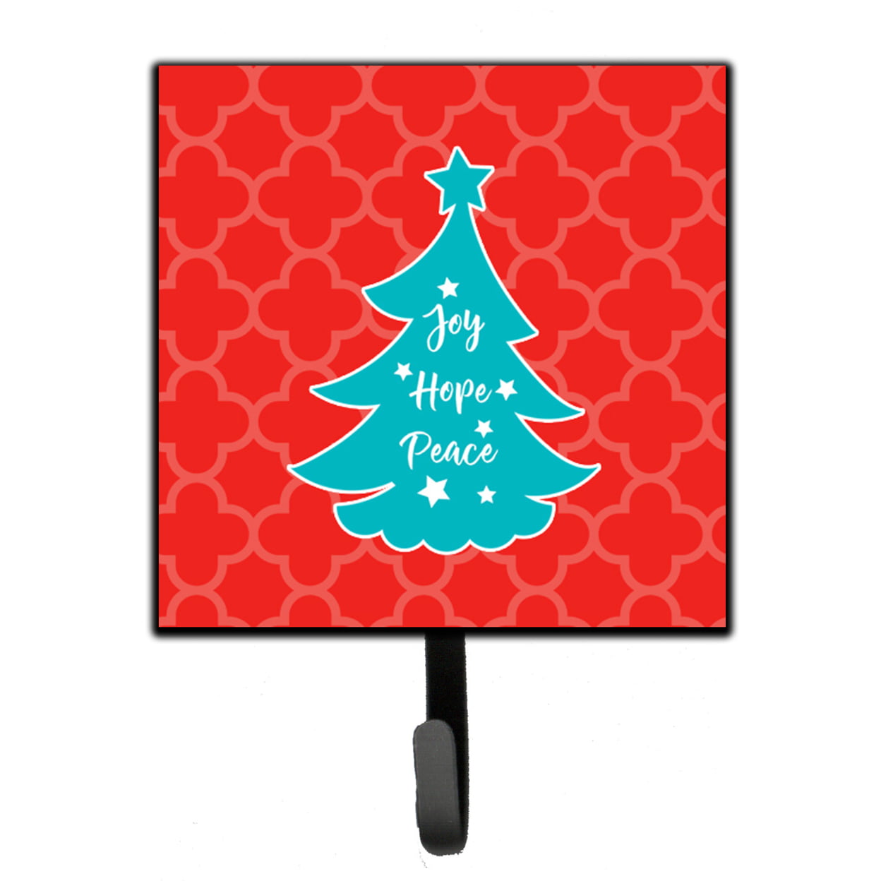 Christmas Tree Red Teal Leash or Key Holder