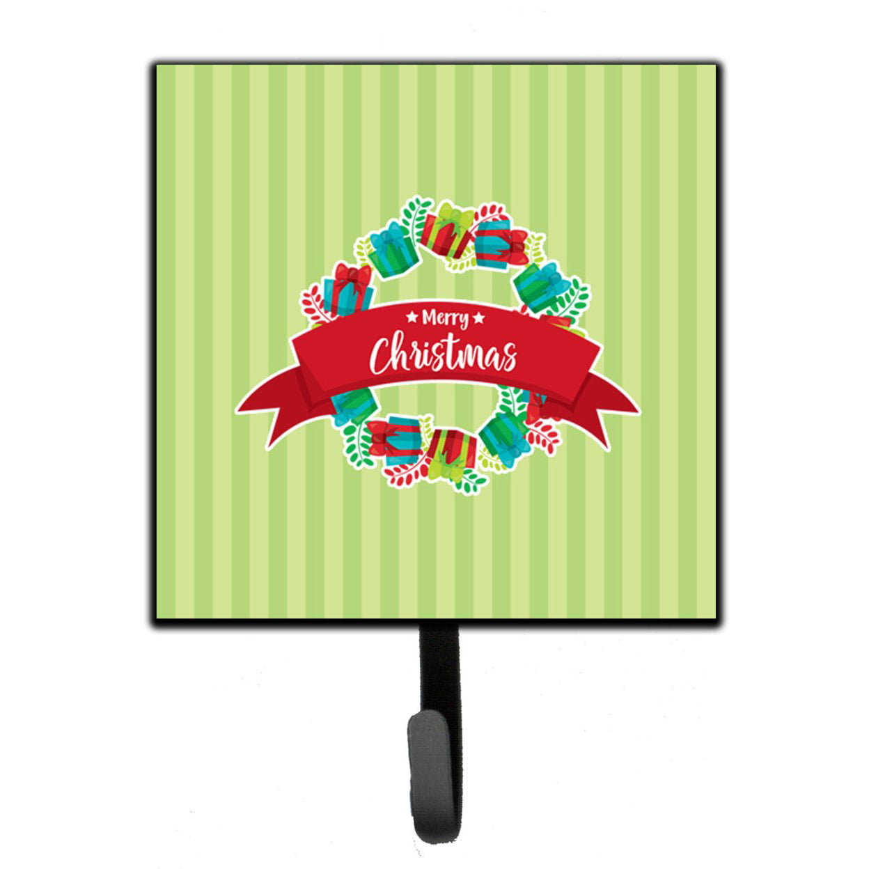 Christmas Wreath Presents Green Leash or Key Holder