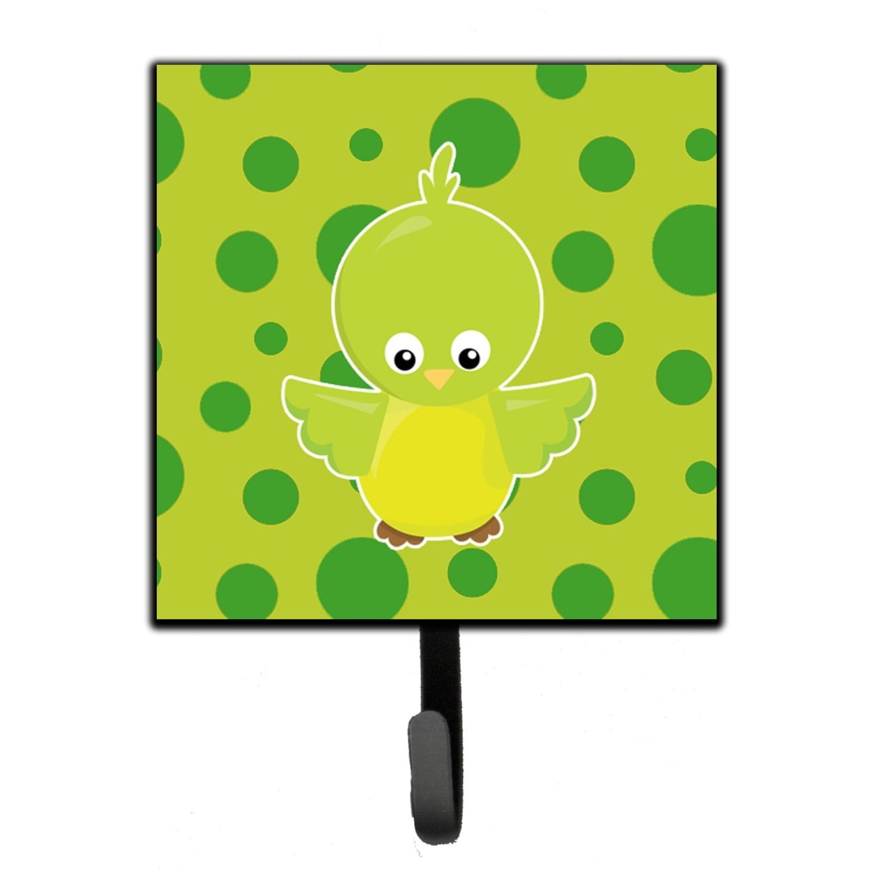 Bird on Green Polkadots Leash or Key Holder