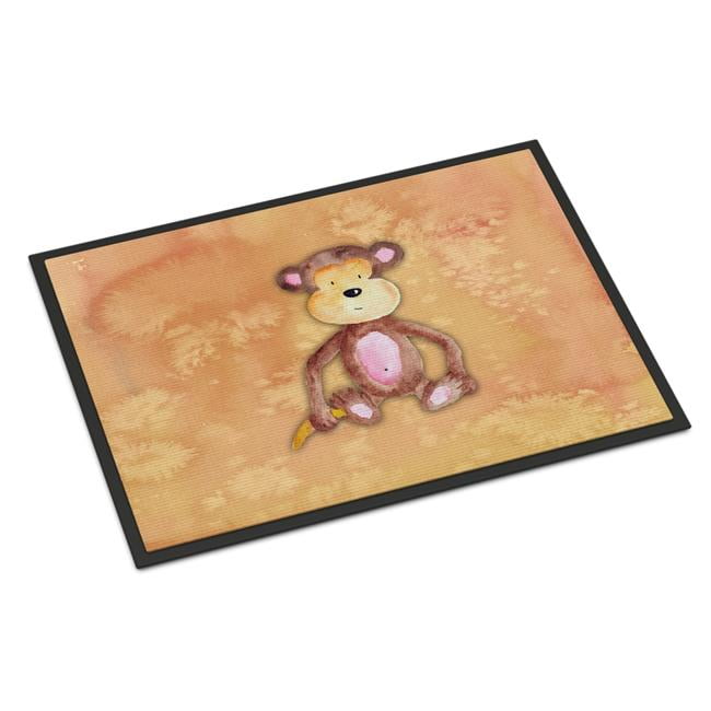 18 x 27 in. Monkey Watercolor Indoor or Outdoor Mat