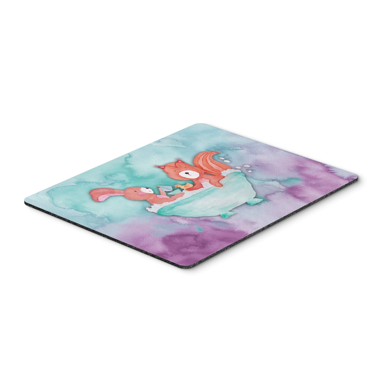 Rabbit & Squirrel Bathing Watercolor Mouse Pad, Hot Pad or Trivet