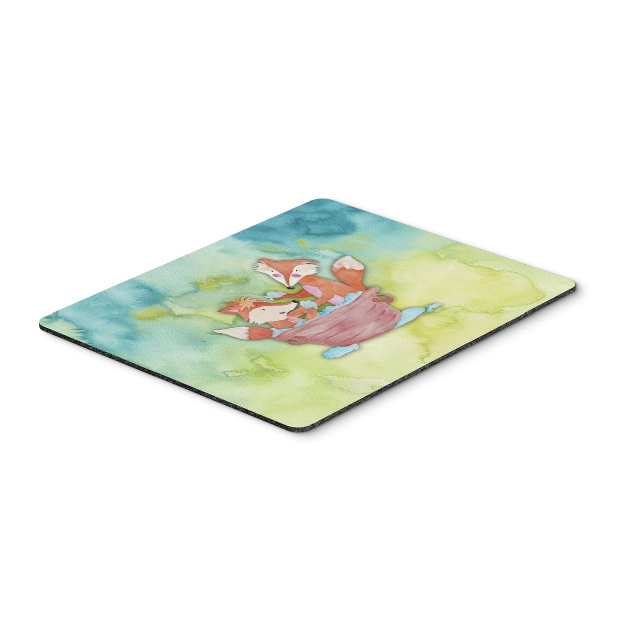 Foxes Bathing Watercolor Mouse Pad, Hot Pad or Trivet