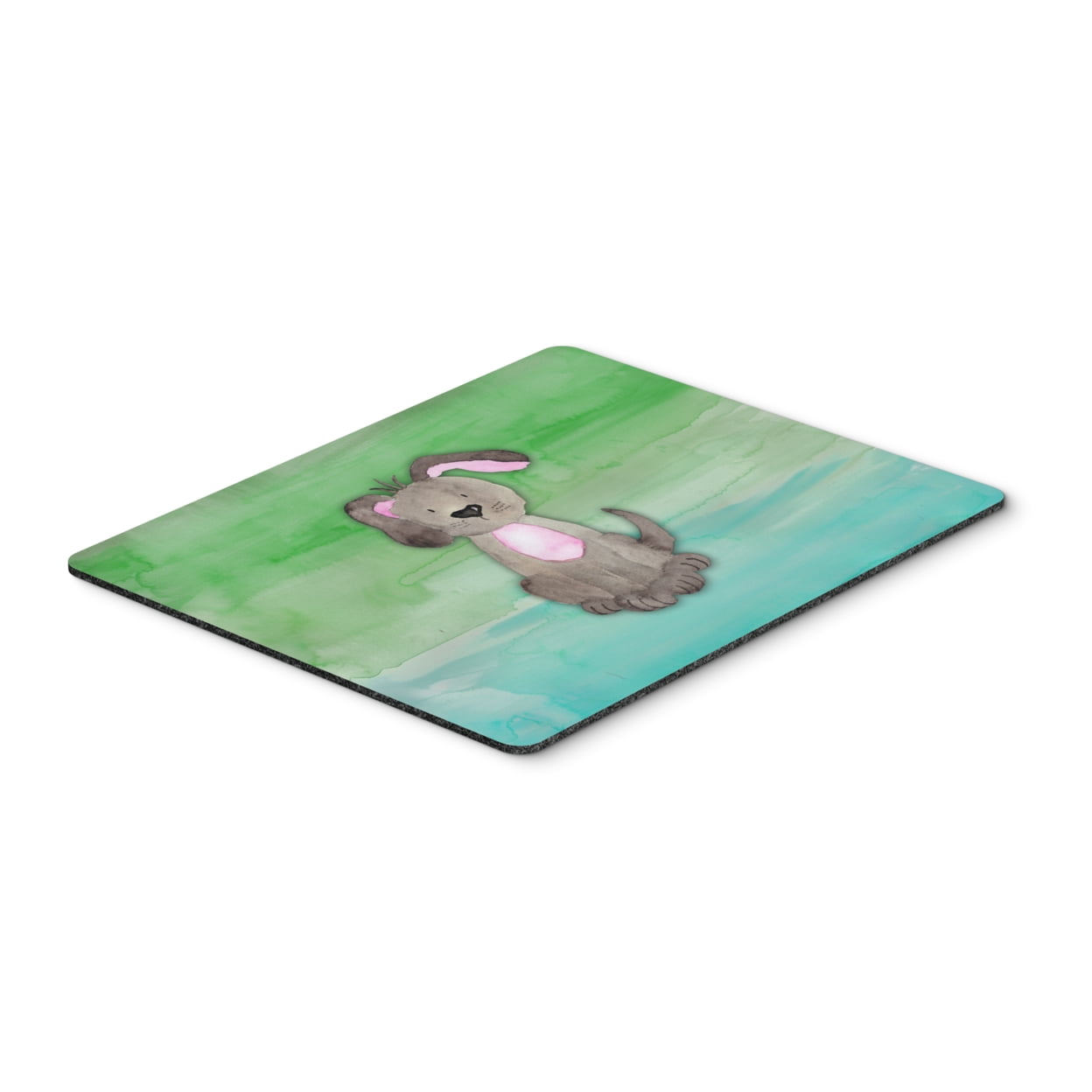 Dog Teal & Green Watercolor Mouse Pad, Hot Pad or Trivet