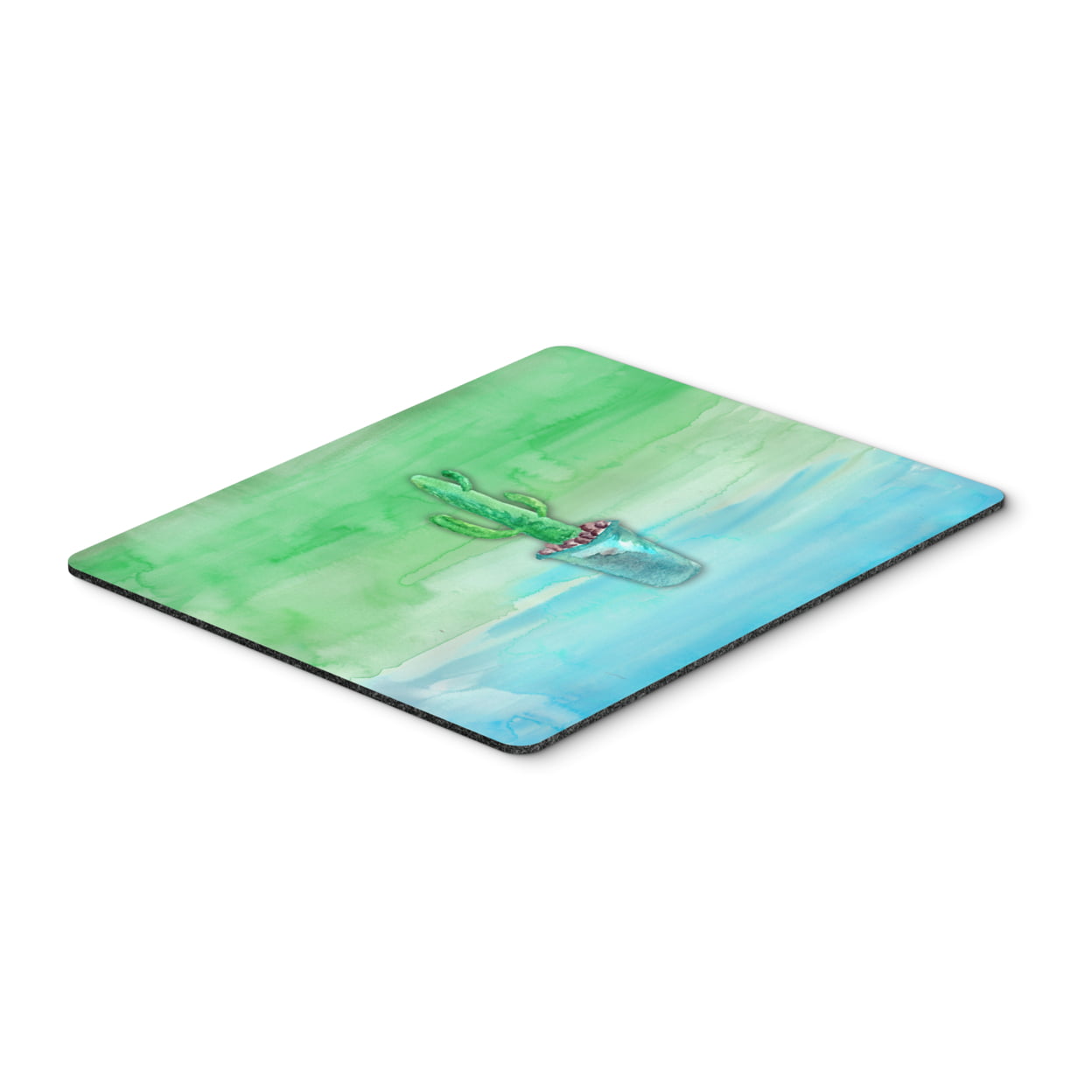 Cactus Teal & Green Watercolor Mouse Pad, Hot Pad or Trivet