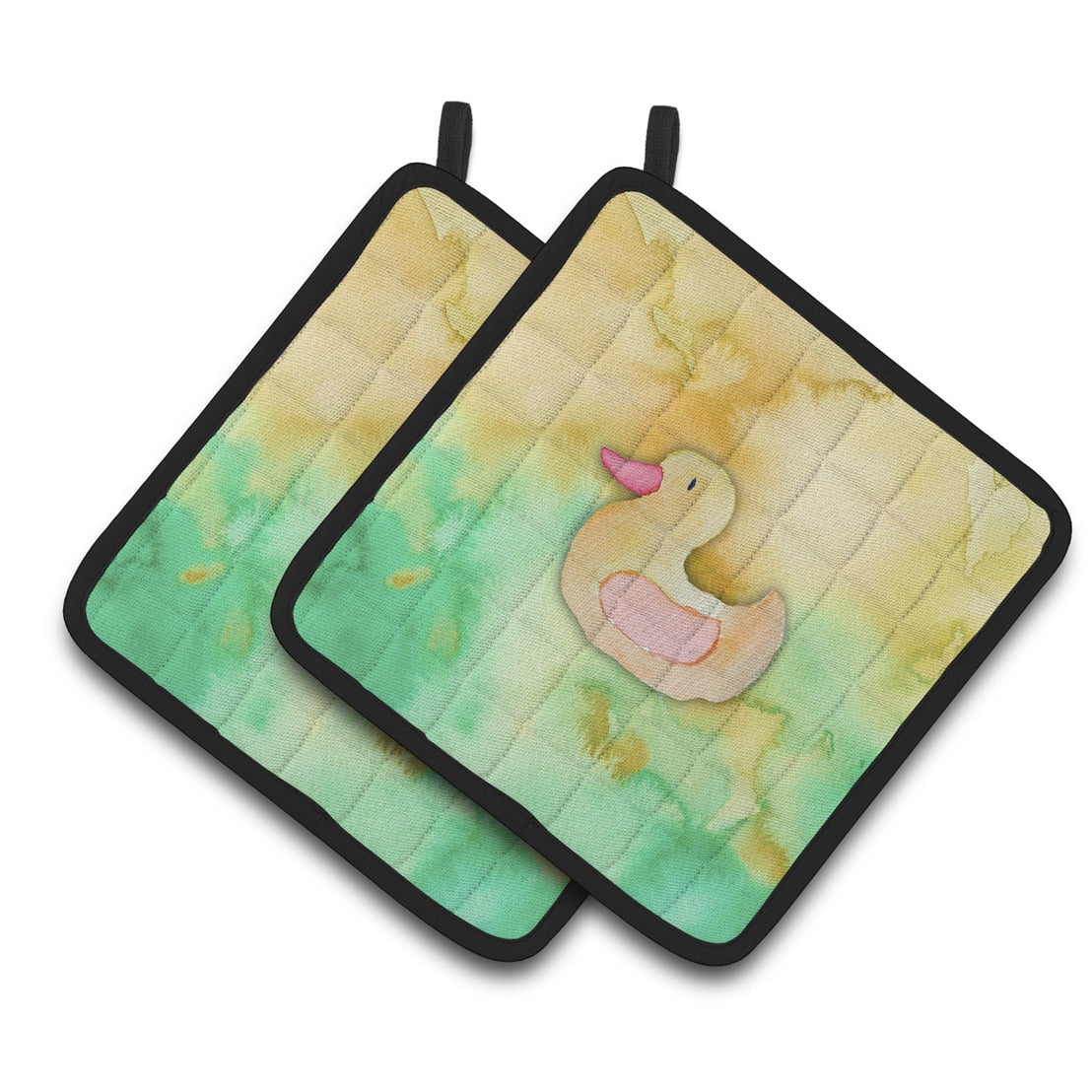 Rubber Duckie Watercolor Pair of Pot Holders